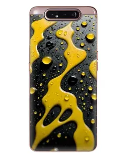 Чехол для Samsung Galaxy a80 2019 ( A805F ) с картинкой «Жидкое желтое золото»