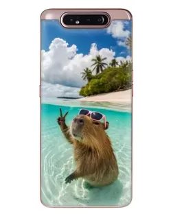 Чехол для Samsung Galaxy a80 2019 ( A805F ) с картинкой «Капибара на море»
