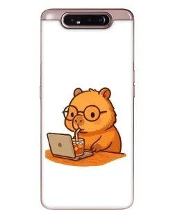 Чехол для Samsung Galaxy a80 2019 ( A805F ) с картинкой «Капибара с ноутбуком»