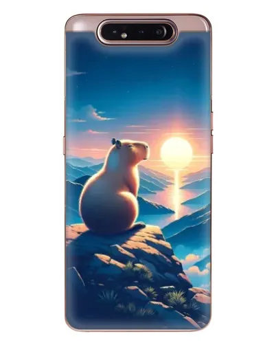 Чехол для Samsung Galaxy a80 2019 ( A805F ) с картинкой «Закат солнца с капибарой»