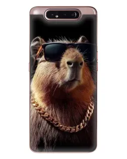Чехол для Samsung Galaxy a80 2019 ( A805F ) с картинкой «Капибара золотая цепь»