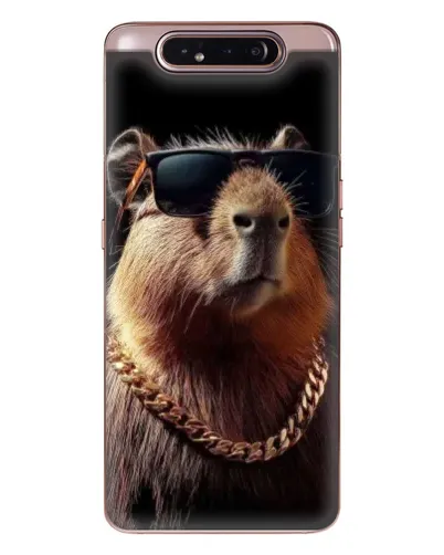 Чехол для Samsung Galaxy a80 2019 ( A805F ) с картинкой «Капибара золотая цепь»