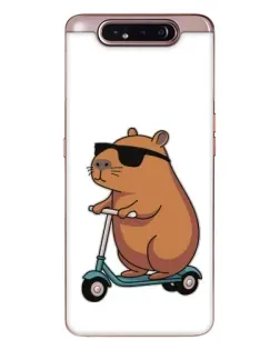 Чехол для Samsung Galaxy a80 2019 ( A805F ) с картинкой «Капибара на самокате»