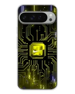 Чехол для Google Pixel 10 Pro XL с картинкой «Nike — золотая искра»