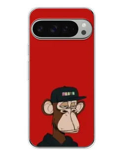 Чехол для Google Pixel 10 Pro XL с картинкой «Bored Ape — красный фон»