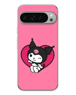 Чехол для Google Pixel 10 Pro XL с картинкой «Kuromi — любовь в сердце»