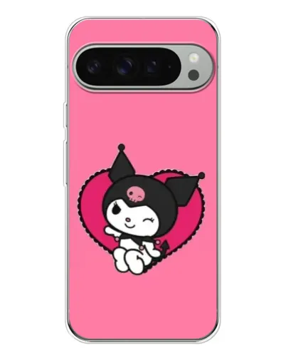 Чехол для Google Pixel 10 Pro XL с картинкой «Kuromi — любовь в сердце»