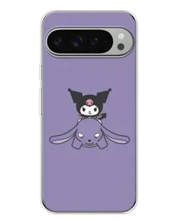 Чехол для Google Pixel 10 Pro XL с картинкой «Kuromi на лиловом фоне»