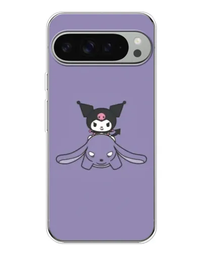 Чехол для Google Pixel 10 Pro XL с картинкой «Kuromi на лиловом фоне»
