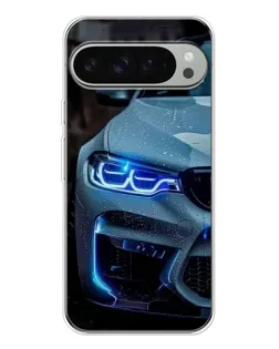Чехол для Google Pixel 10 Pro XL с картинкой «Взгляд BMW с синими фарами»