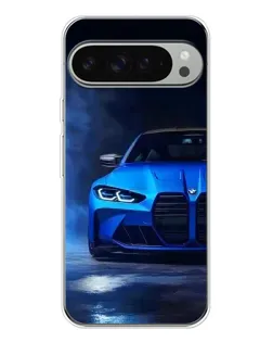 Чехол для Google Pixel 10 Pro XL с картинкой «Голубая BMW M4»