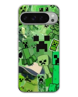 Чехол для Google Pixel 10 Pro XL с картинкой «Криперы Minecraft»