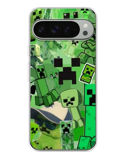Чехол для Google Pixel 10 Pro XL с картинкой «Криперы Minecraft»