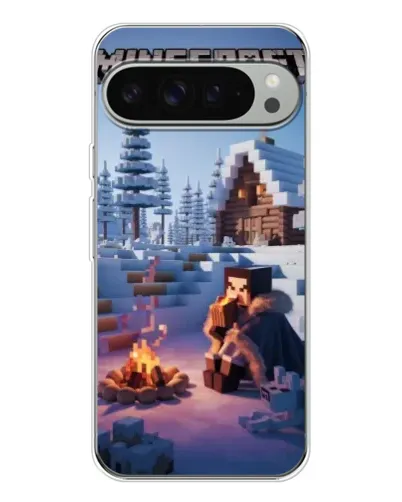 Чехол для Google Pixel 10 Pro XL с картинкой «Зимний Minecraft»