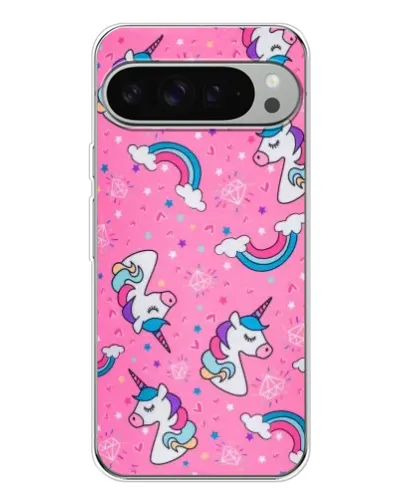 Чехол для Google Pixel 10 Pro XL с картинкой «Unicorn паттерн розовый»