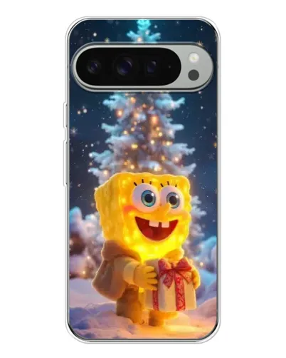 Чехол для Google Pixel 10 Pro XL с картинкой «Рождественский Спанч Боб»