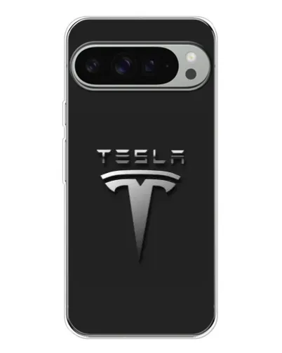 Чехол для Google Pixel 10 Pro XL с картинкой «Стальной логотип Tesla»