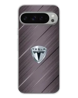 Чехол для Google Pixel 10 Pro XL с картинкой «Металлическая текстура Tesla»