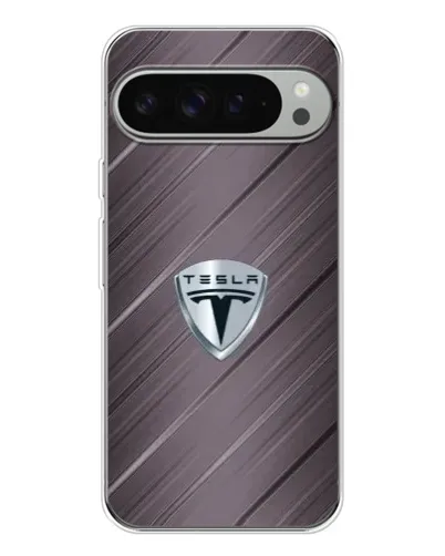 Чехол для Google Pixel 10 Pro XL с картинкой «Металлическая текстура Tesla»