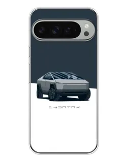 Чехол для Google Pixel 10 Pro XL с картинкой «Серебристый Cybertruck Tesla»
