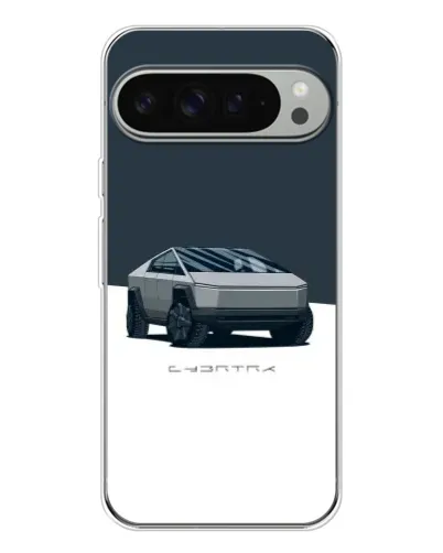 Чехол для Google Pixel 10 Pro XL с картинкой «Серебристый Cybertruck Tesla»