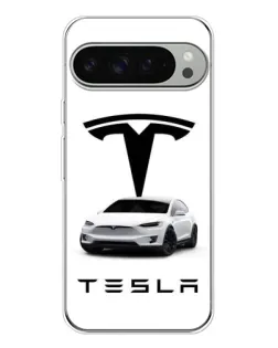 Чехол для Google Pixel 10 Pro XL с картинкой «Tesla White Style»