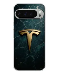 Чехол для Google Pixel 10 Pro XL с картинкой «Мраморная Tesla Gold»