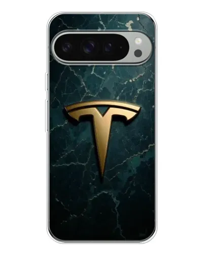 Чехол для Google Pixel 10 Pro XL с картинкой «Мраморная Tesla Gold»
