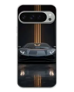 Чехол для Google Pixel 10 Pro XL с картинкой «Lamborghini золотые линии»