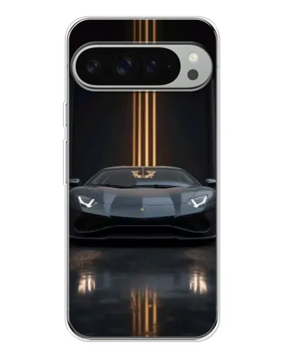 Чехол для Google Pixel 10 Pro XL с картинкой «Lamborghini золотые линии»