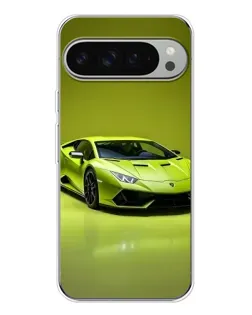 Чехол для Google Pixel 10 Pro XL с картинкой «Салатовый Lamborghini Huracan»
