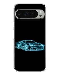 Чехол для Google Pixel 10 Pro XL с картинкой «Неоновый контур Lamborghini»