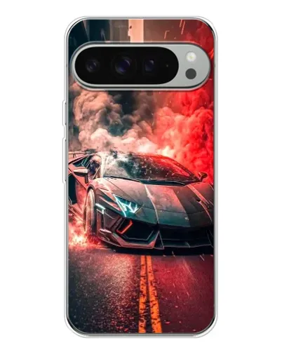 Чехол для Google Pixel 10 Pro XL с картинкой «Lamborghini красный дым»