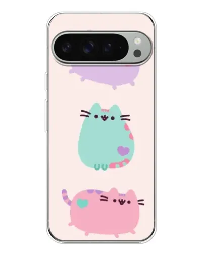 Чехол для Google Pixel 10 Pro XL с картинкой «Pusheen трио»