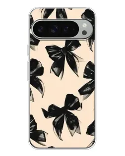 Чехол для Google Pixel 10 Pro XL с картинкой «Паттерн черные банты»