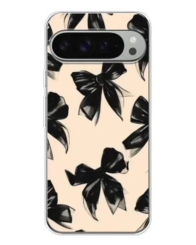 Чехол для Google Pixel 10 Pro XL с картинкой «Паттерн черные банты»