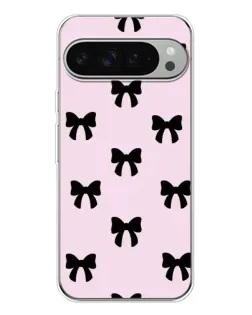 Чехол для Google Pixel 10 Pro XL с картинкой «Черные банты Coquette»