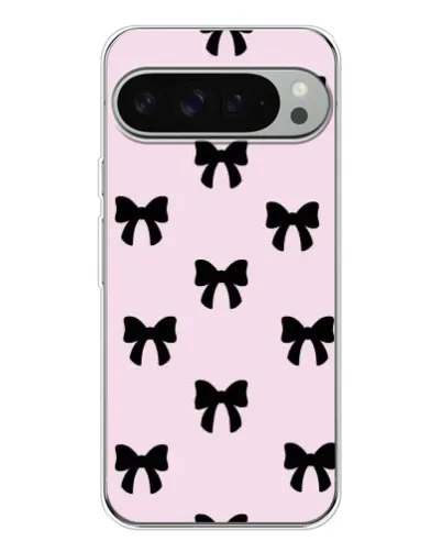 Чехол для Google Pixel 10 Pro XL с картинкой «Черные банты Coquette»