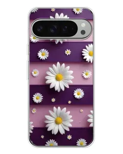 Чехол для Google Pixel 10 Pro XL с картинкой «Ромашки на фиолетовом»