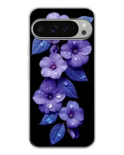 Чехол для Google Pixel 10 Pro XL с картинкой «Фиолетовые цветы с росою»