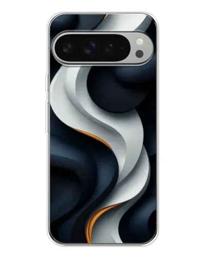 Чехол для Google Pixel 10 Pro XL с картинкой «Объемные черно-белые ленты»