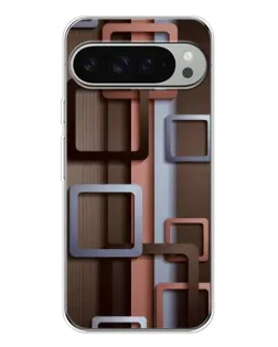 Чехол для Google Pixel 10 Pro XL с картинкой «Коричневые объемные квадраты»