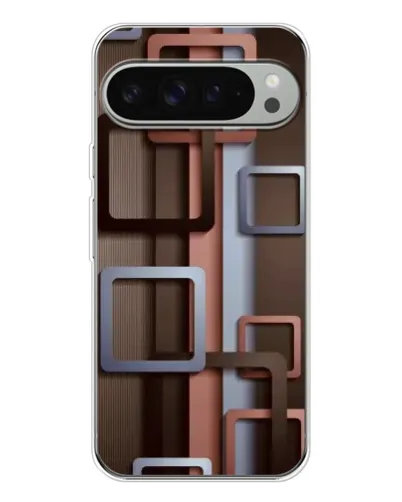 Чехол для Google Pixel 10 Pro XL с картинкой «Коричневые объемные квадраты»