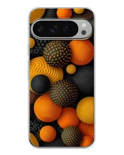 Чехол для Google Pixel 10 Pro XL с картинкой «Объемные оранжевые сферы»