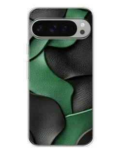 Чехол для Google Pixel 10 Pro XL с картинкой «Зеленые кожаные волны»