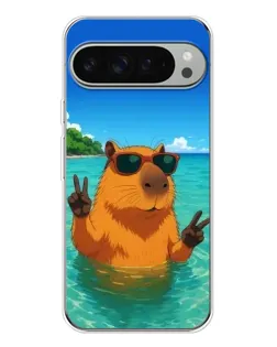 Чехол для Google Pixel 10 Pro XL с картинкой «Морская капибара»
