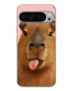 Чехол для Google Pixel 10 Pro XL с картинкой «Капибара с языком»