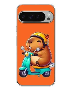 Чехол для Google Pixel 10 Pro XL с картинкой «Капибара на скутере»