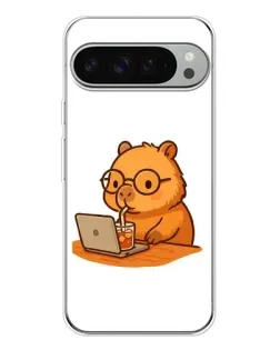 Чехол для Google Pixel 10 Pro XL с картинкой «Капибара с ноутбуком»