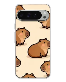 Чехол для Google Pixel 10 Pro XL с картинкой «Паттерн милых капибар»
